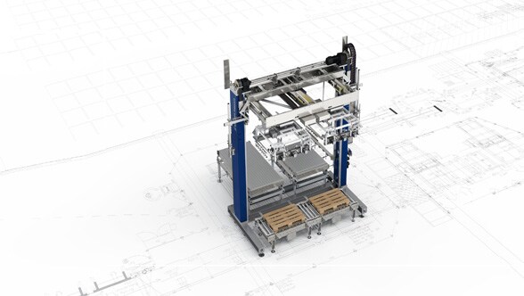 Pressant Duplex palletiser for returnable containers 2NT