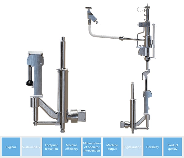 Automatic probe adjustment and automatically positioned CIP cups Automatic probe adjustment and automatically positioned CIP cups